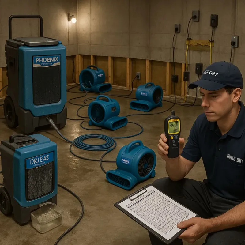 Structural Drying and Dehumidification process in Alma, MI